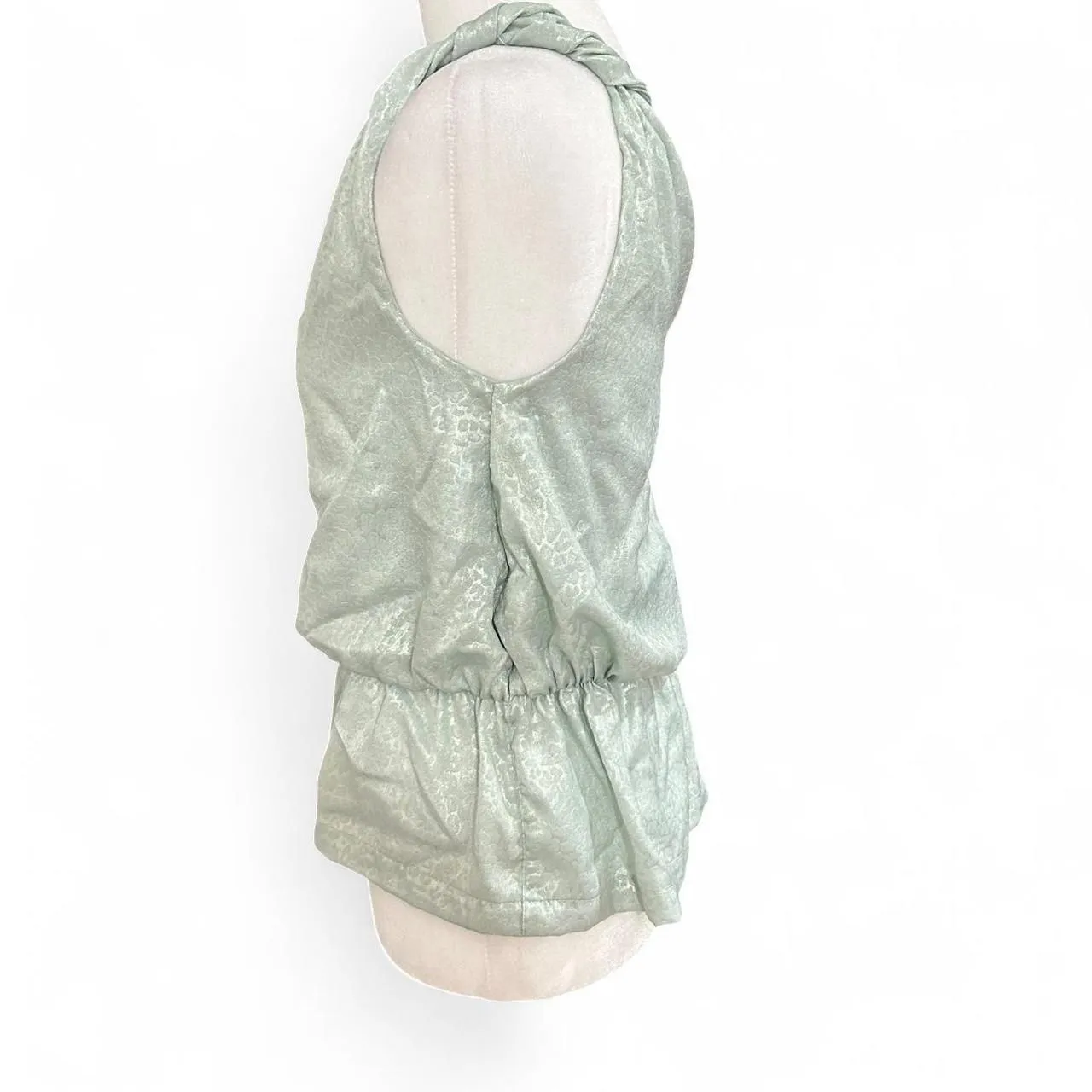 Venus one shoulder top with mint shimmery leopard print - Image 2