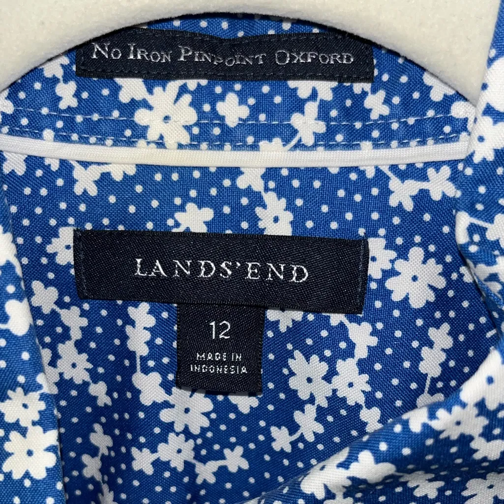Lands' End Women's No Iron Pinpoint Oxford Button Up Shirt - Image 3