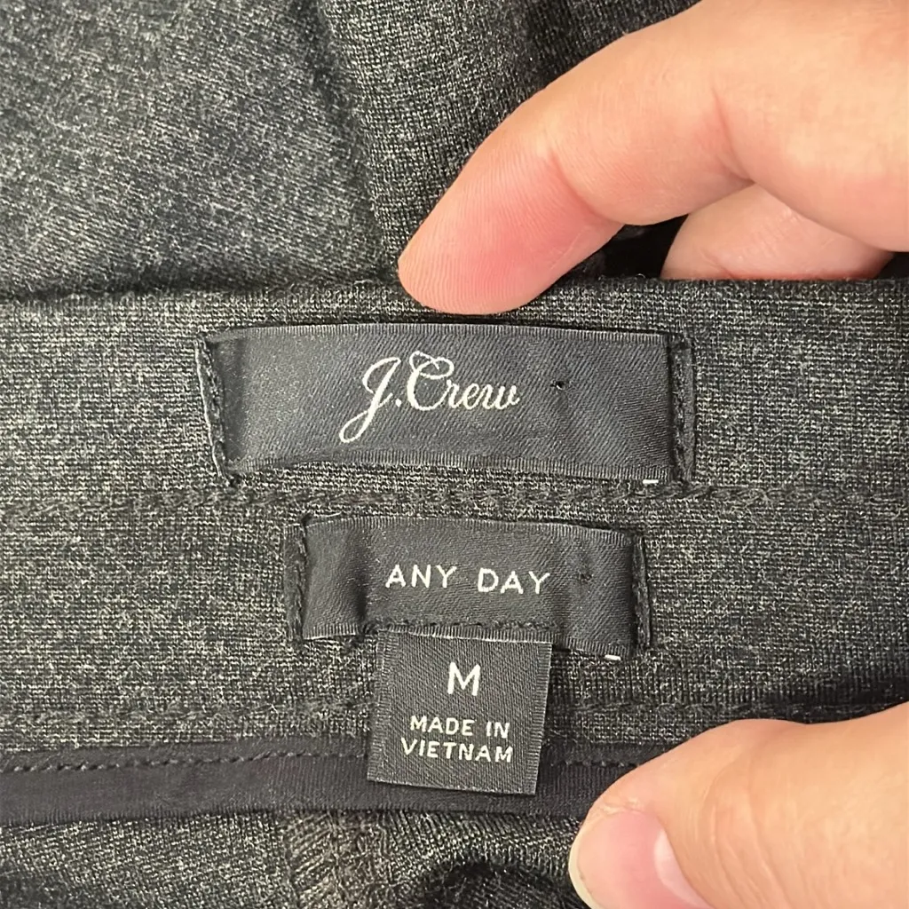 J Crew Any Day Pixie Pant Ponte Stretch Heather Gray Charcoal Slim size M - Image 9