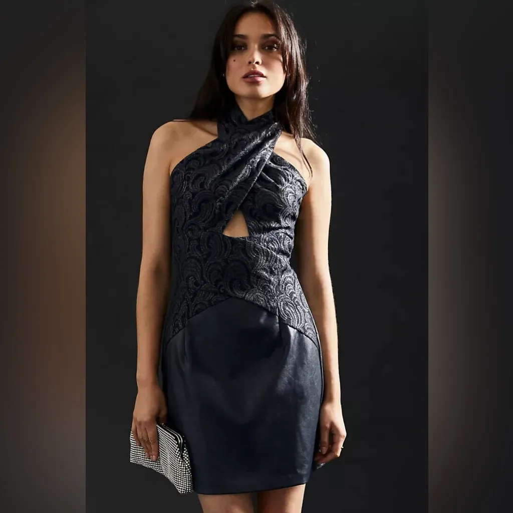 Anthropologie Eva Franco Faux Leather Twofer Dress - Image 4