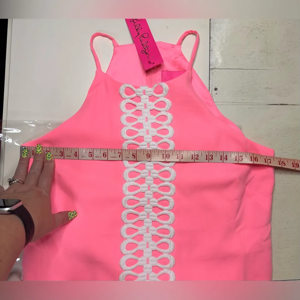 Lilly Pulitzer Pearl Shift Romper Coral Pink Size 4 New Resort Coastal Beach - Image 4