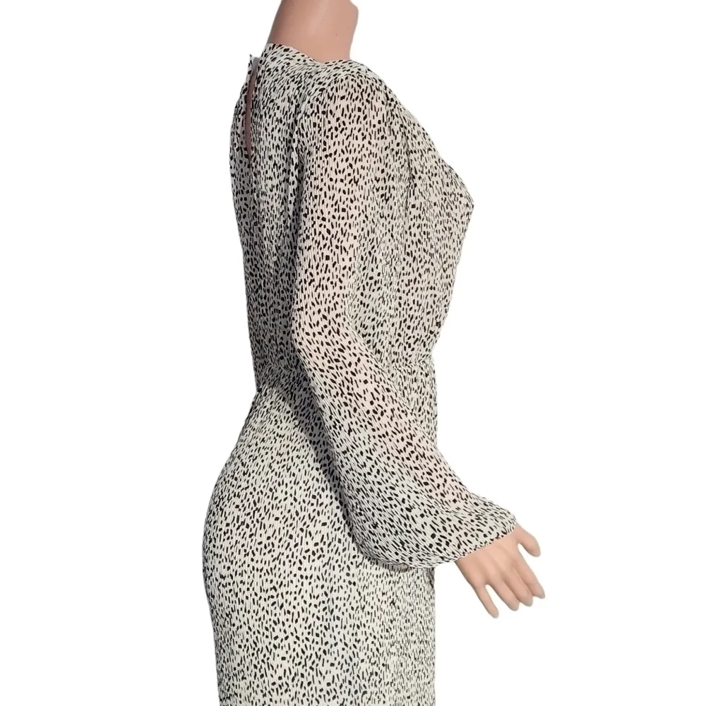 PERFECT Spot Cream Print Pleated Wide-Leg Jumpsuit Size: S - Image 8