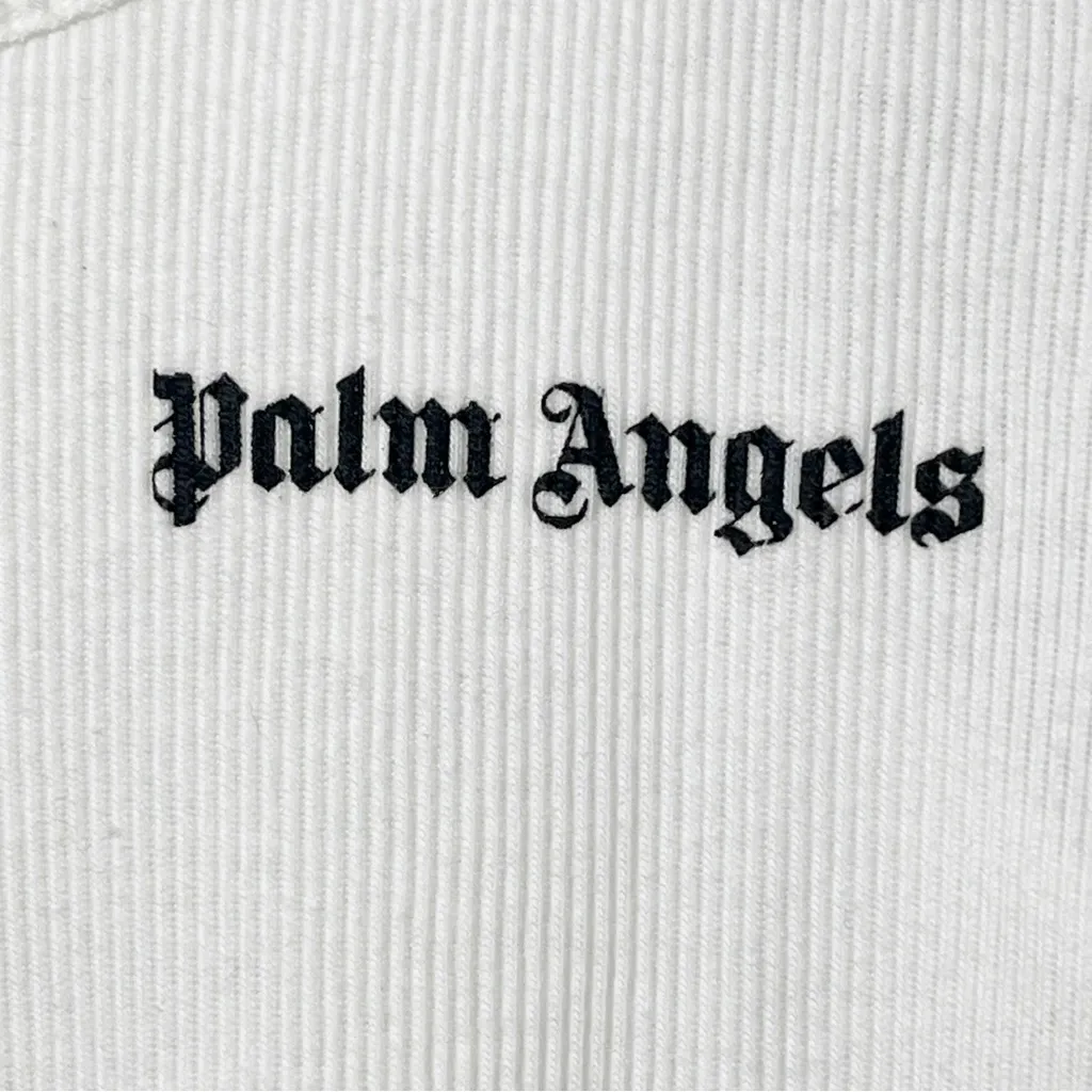 Palm Angels Logo Tank Top Women’s Medium White Cotton Streetwear Casual - Image 8