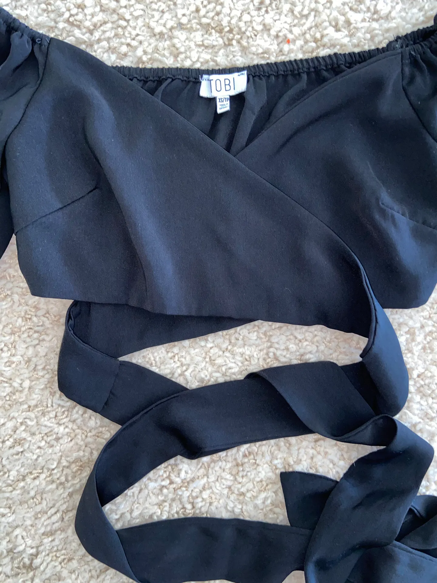 Off Shoulder Wrap Tie Top - Image 3