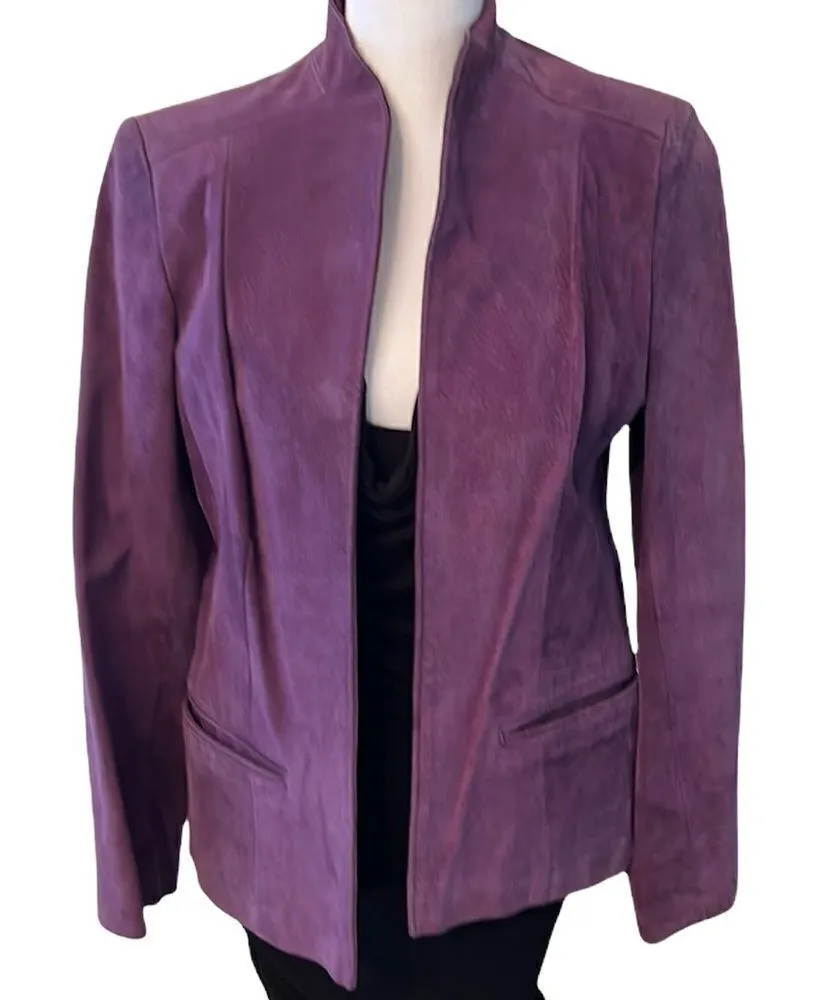 Avanti vintage sz10 purple suede jacket EVC see last 5 photos for signs of wear - Image 1