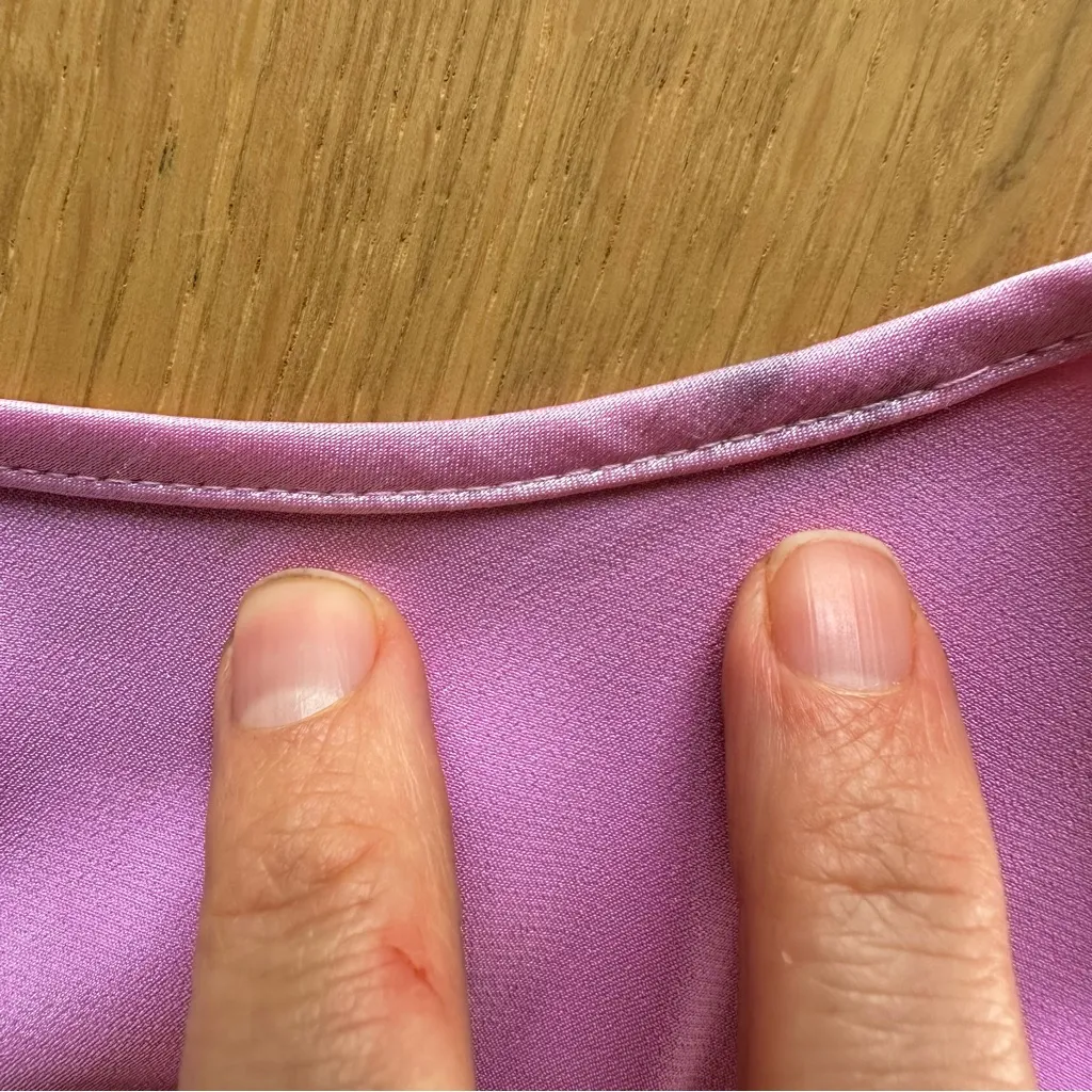 Vintage Y2K Satin Babydoll Tank Top by R.Q.T. Sz M NWT Deadstock Pink Lace Size M - Image 9