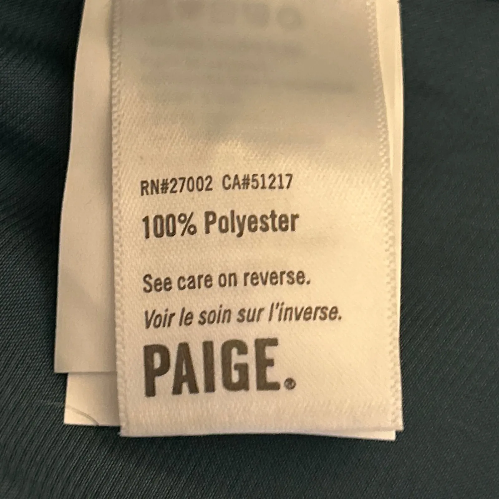 PAIGE Cleobelle Emerald Green Satin Tie Neck Button Front Blouse Medium - Image 4