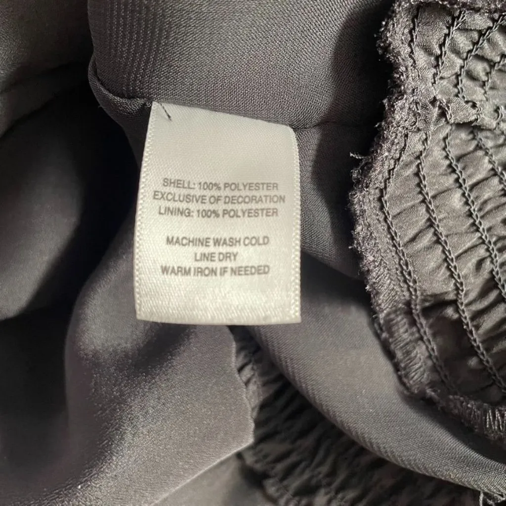 Womens Black Blouse White House Black Market Blouse Sheer Top Size M u - Image 8