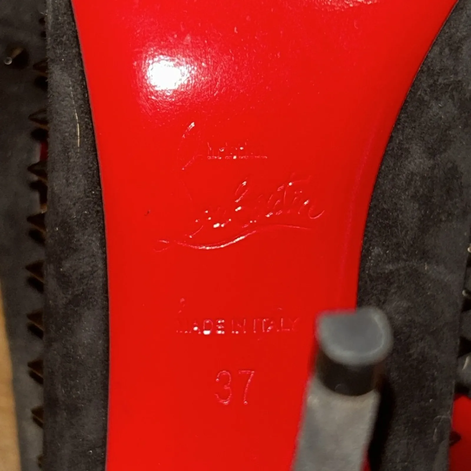 CHRISTIAN LOUBOUTIN Veau Velours Anjalina 100 Pumps size 37 - Image 5