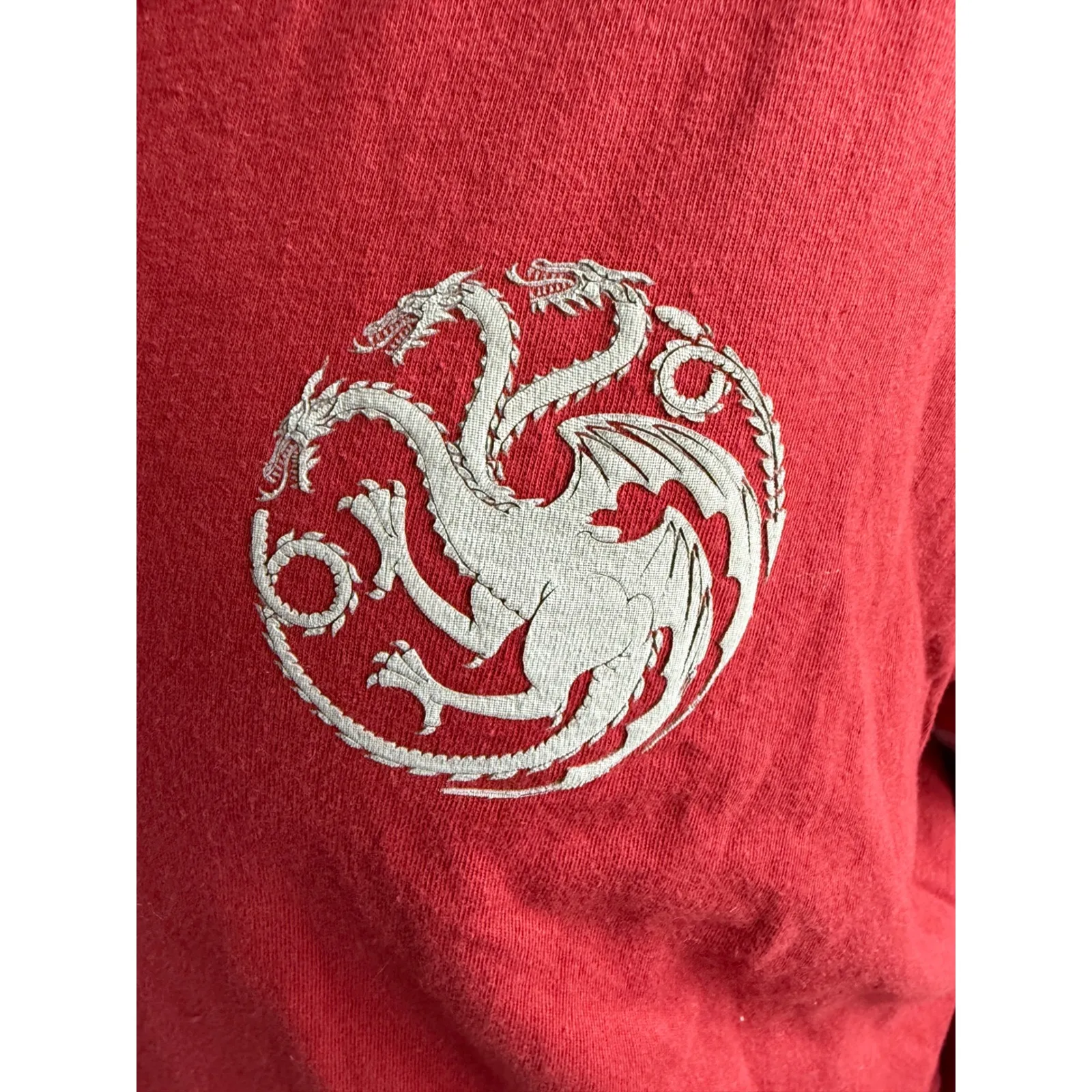 Game of Thrones Targaryen HBO Long Sleeve Graphic Tee Red XL - Image 3