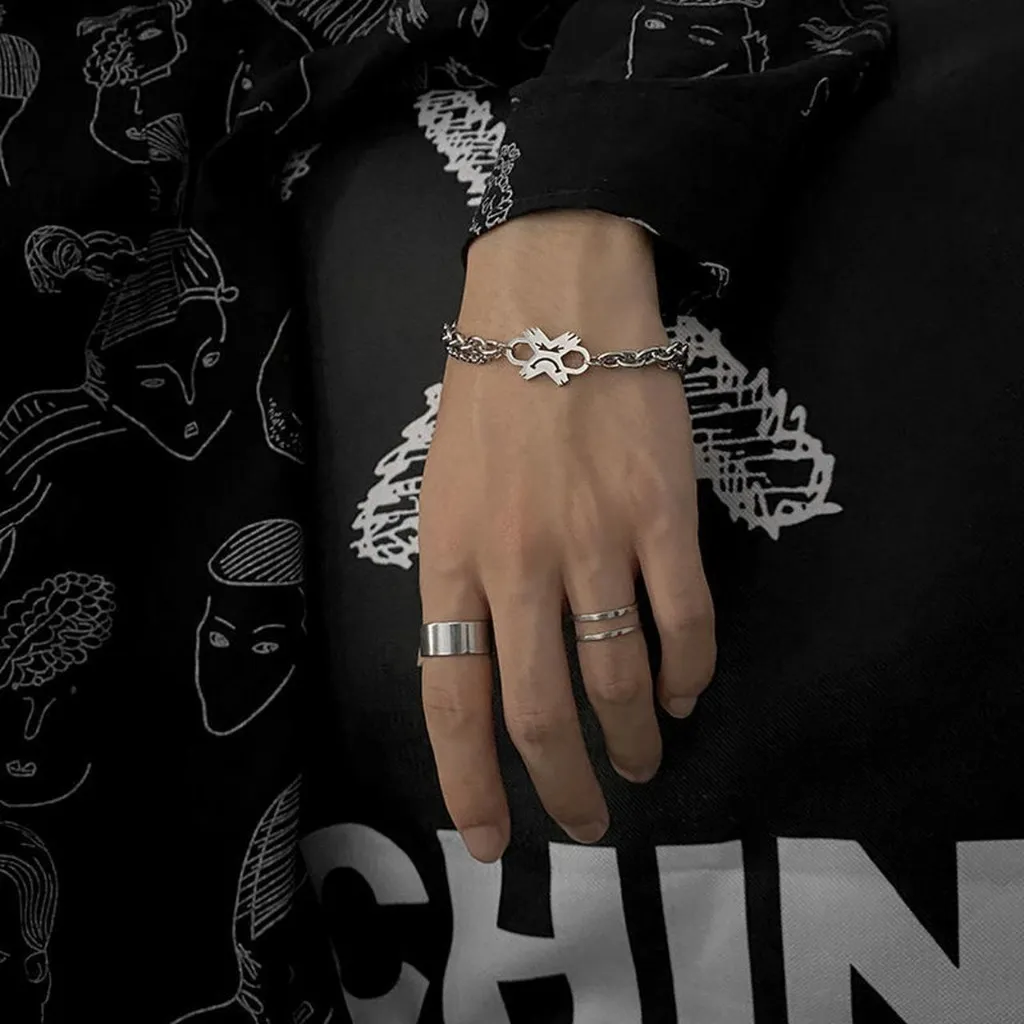 Titanium Steel Crying Face Emoji Double Layers Bracelet - Image 2