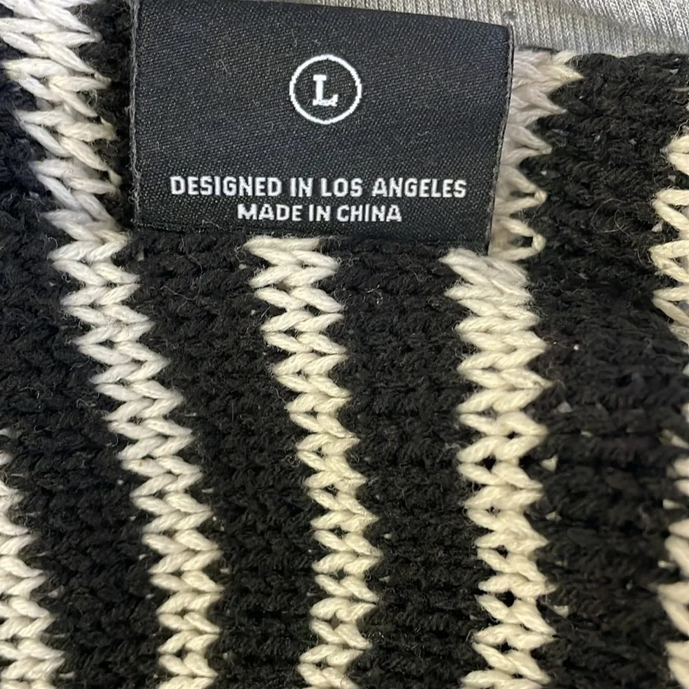 Miou Muse Oversized Stripe Knit Sweater Black Size L - Image 8