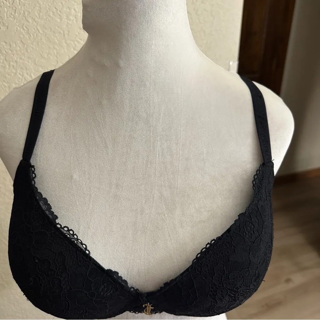Juicy Couture  Black‎ Padded Underwire Adjustable Bra Size 38C - Image 5