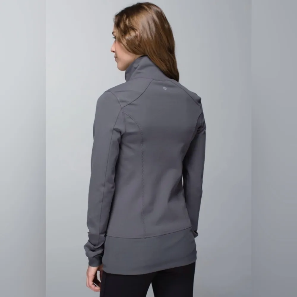 Lululemon Nice Asana Jacket Brushed Soot Light Color Gray Size 4 Full Zipper - Image 2
