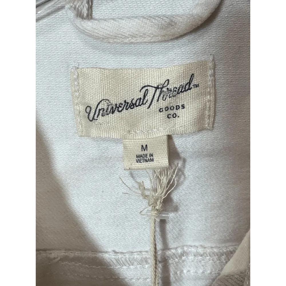 A New Day White Watercolor Floral Denim Jacket Size Medium - Image 8