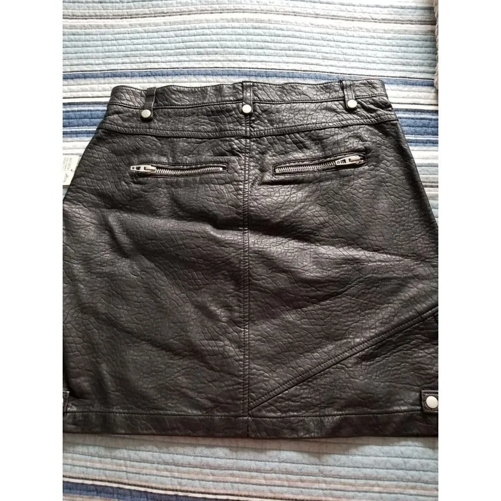 BLANKNYC Black Faux Pebbled Leather Moto Mini Skirt (Sweet Talker) Womens Sz 27 - Image 4
