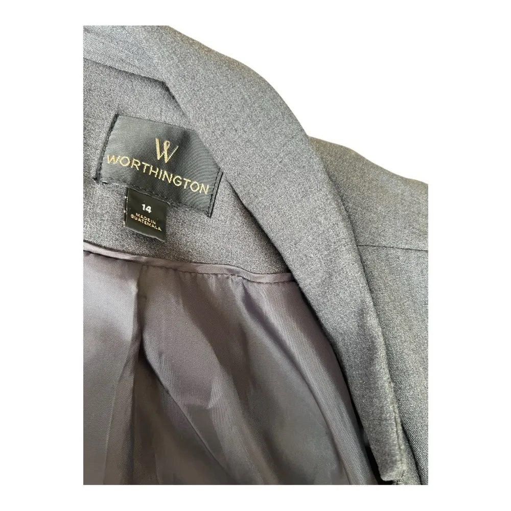 Worthington Gray Long Sleeve Blazer Size 14 - Image 4