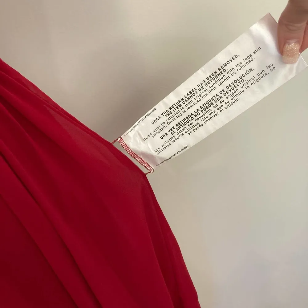 Dress The Population Alicia Chiffon Fit and Flare Midi Dress Garnet Size Large - Image 6