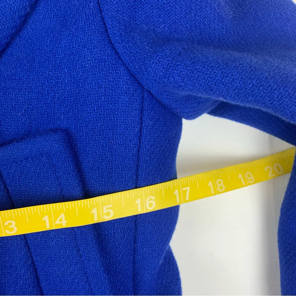 j crew size 2 blue stadium cloth pea coat wool blend business casual royal - Image 9