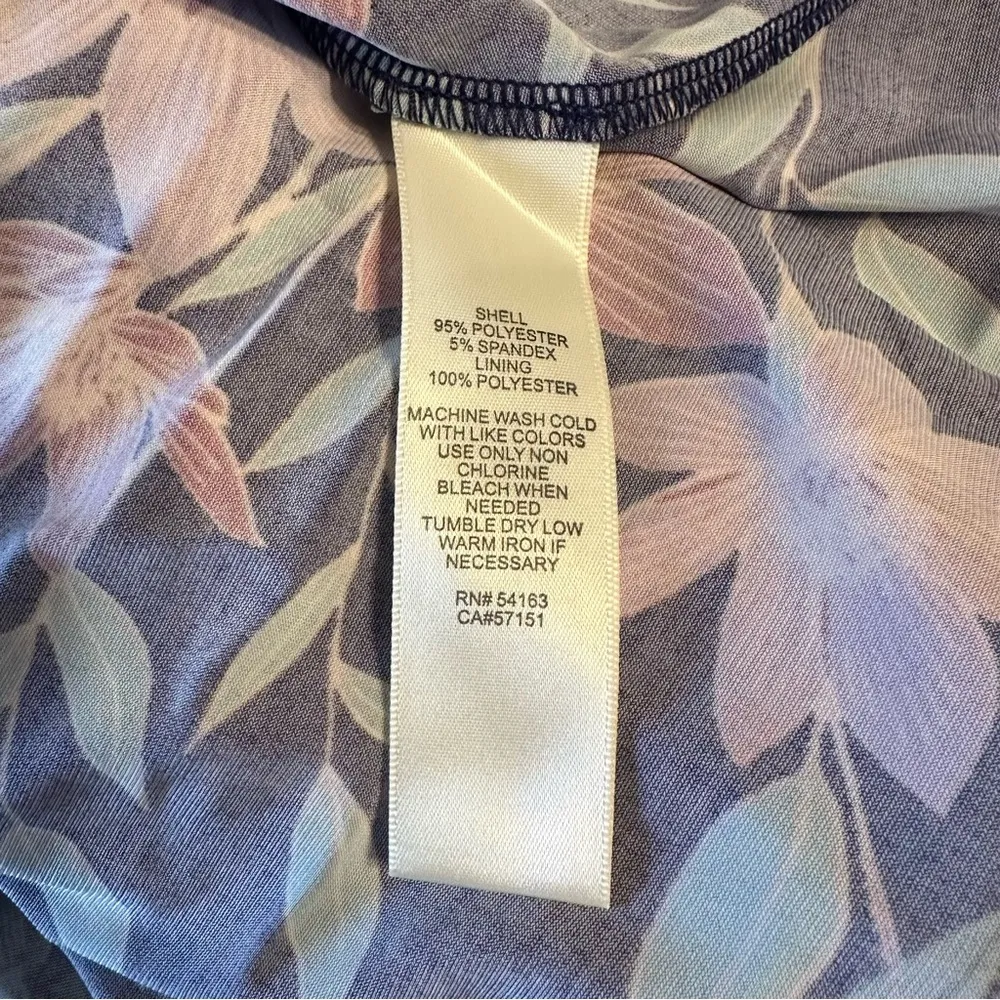 Eliza J Floral Faux Wrap Midi Dress Belted size 14 Elbow Sleeves - Image 10