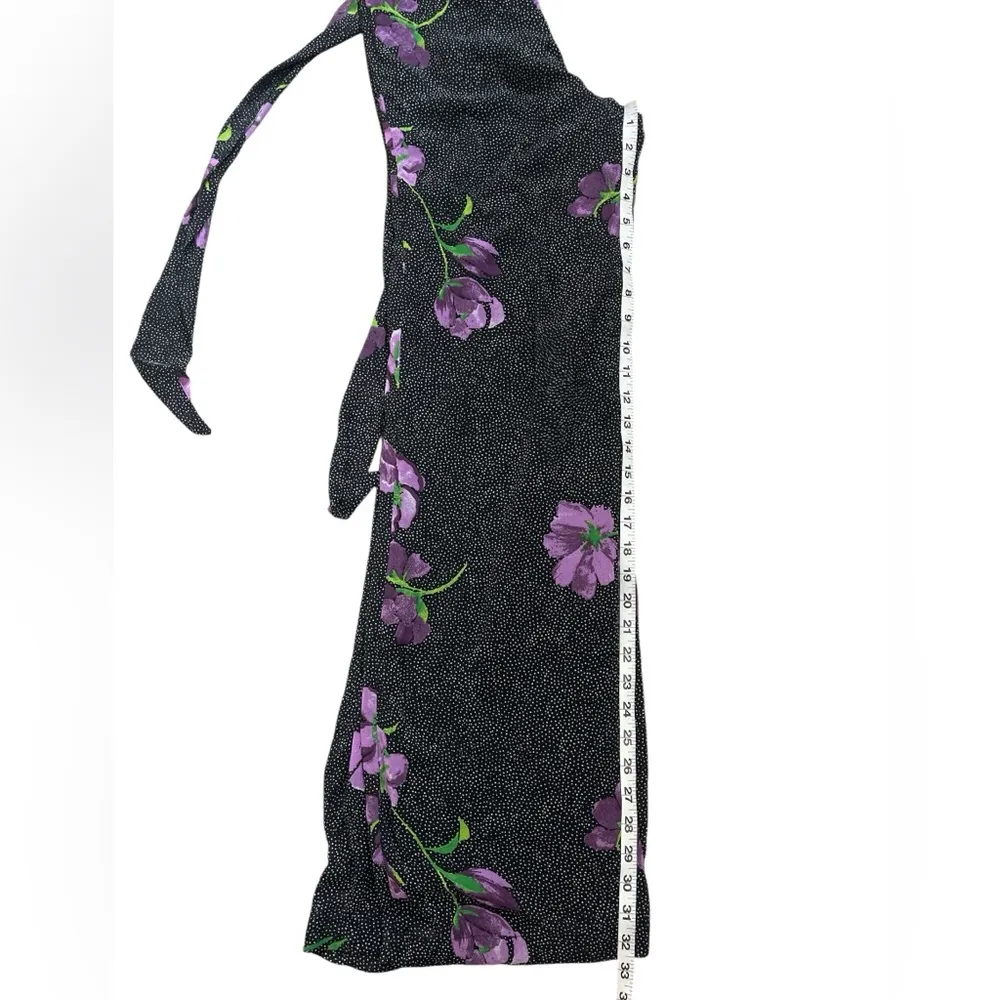 Urban Outfitters Gratilda Black and Purple Floral Backless Jumpsuit - Image 6