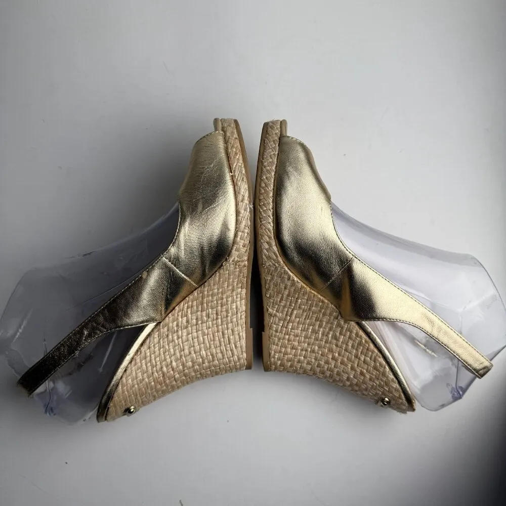 Lilly Pulitzer Wedge Kristin Slingback Gold Size 7.5 Wedding Guest - Image 10