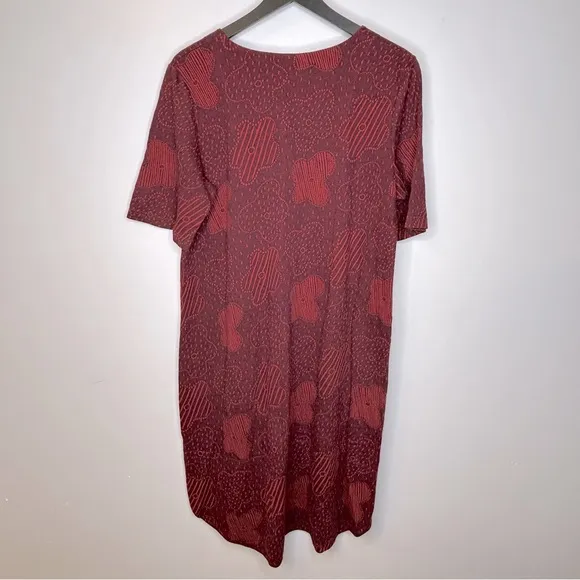 Gudrun Sjoden Scandinavian Floral Boho Short‎ Sleeve Knit Sweater Dress Size L Black Size L - Image 3