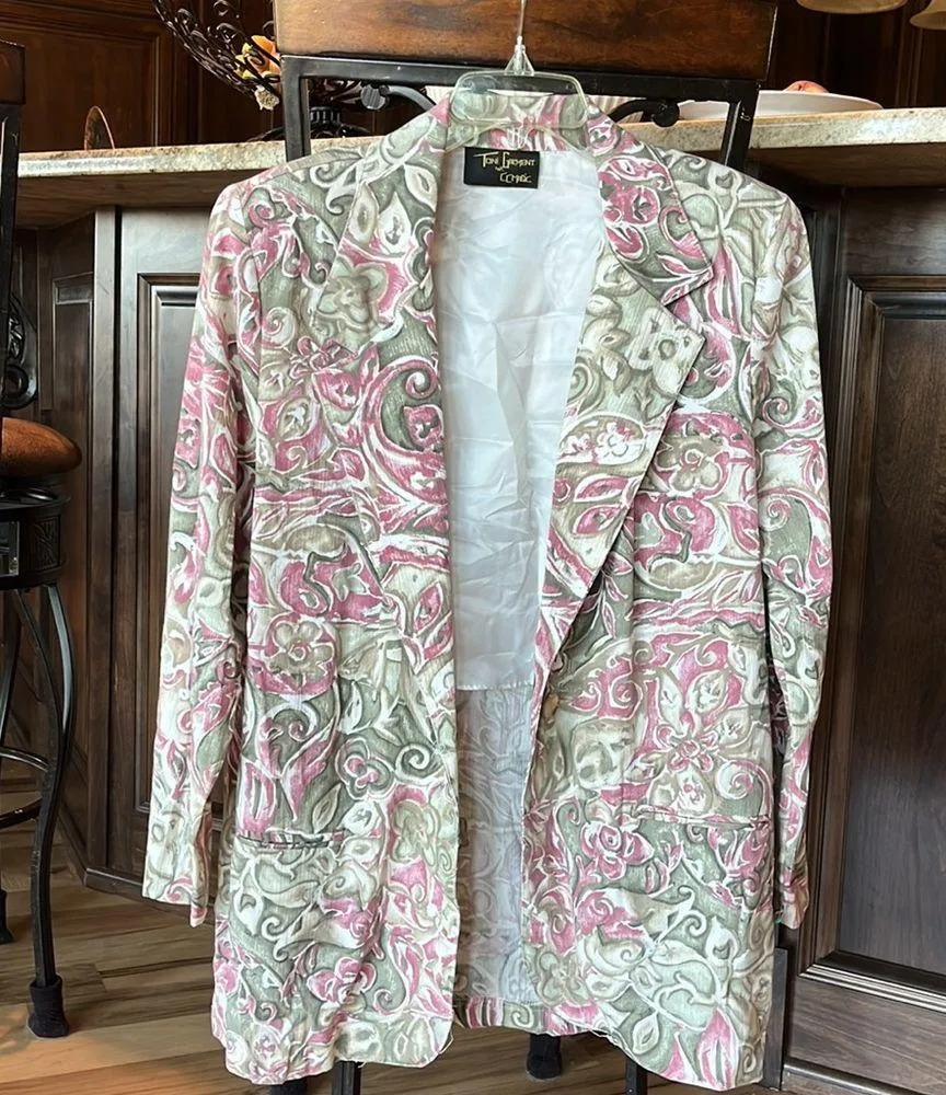 Vintage Blazer Suit Jacket Floral Lightweight Toni Garment for CC Magic Women XL - Image 10