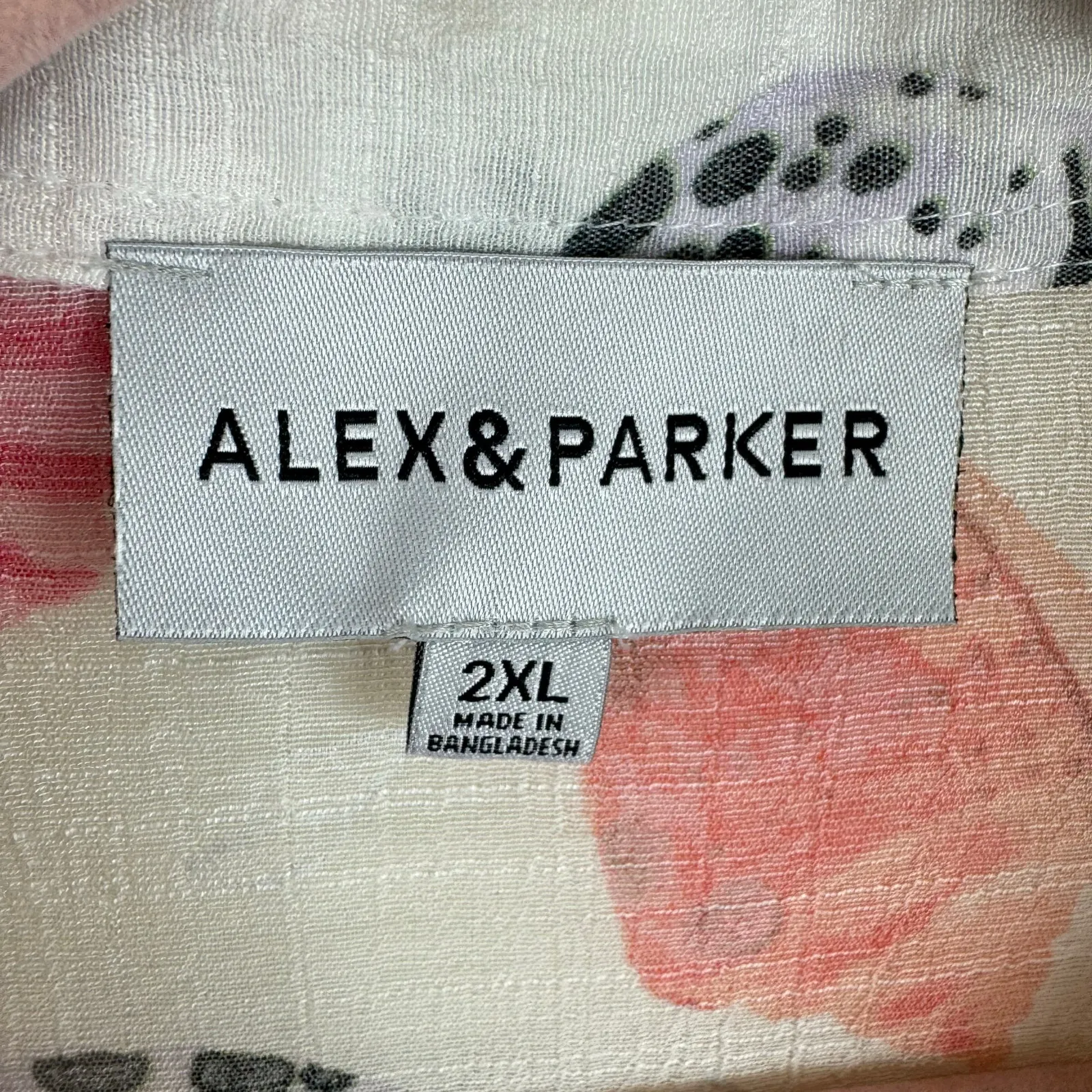 Alex & Parker Colorful Conch Seashell Gold Dolman Sleeve Button Up Blouse Sz 2XL White - Image 6