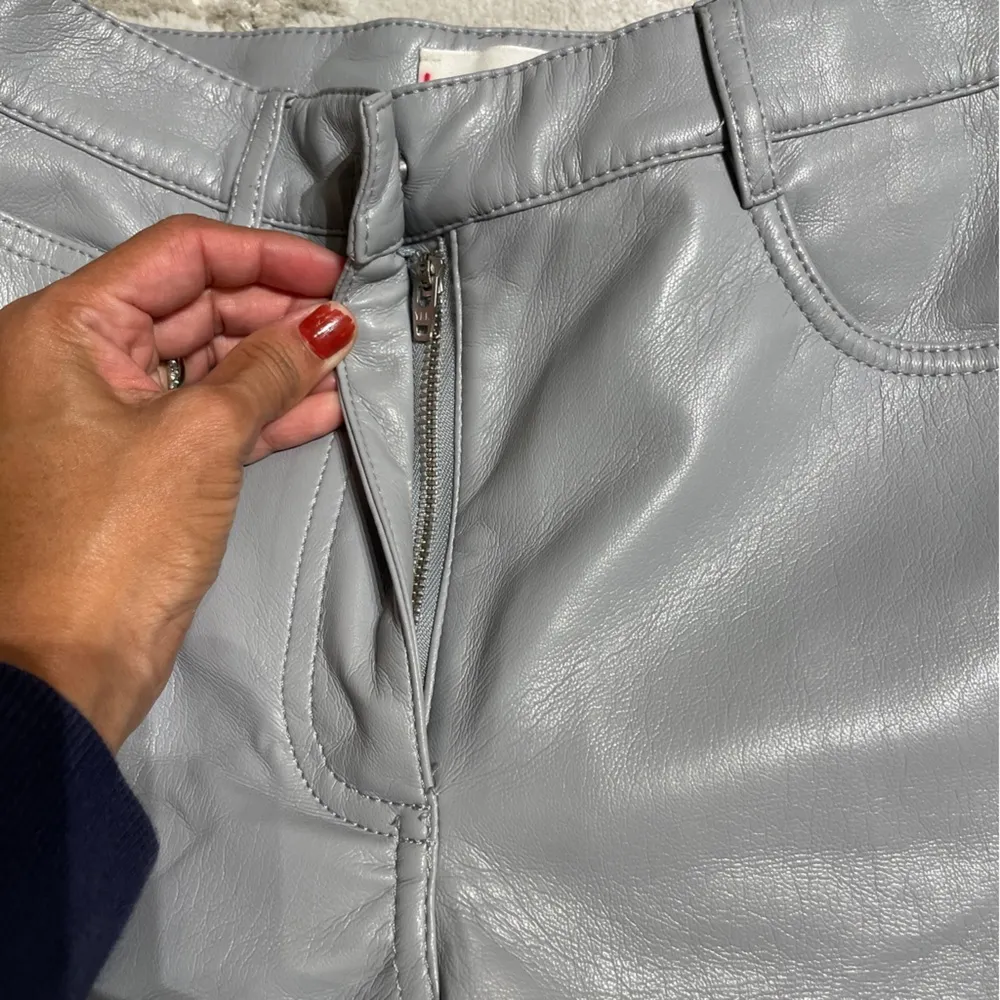 Wilfred by Aritzia | Light Blue Grayish Leather Pants - Image 5