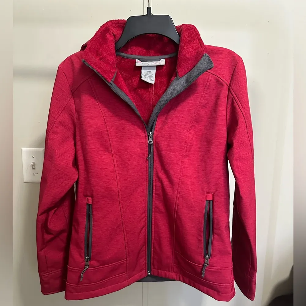 Free Country Red Soft Shell Zip Up Jacket size small - Image 2