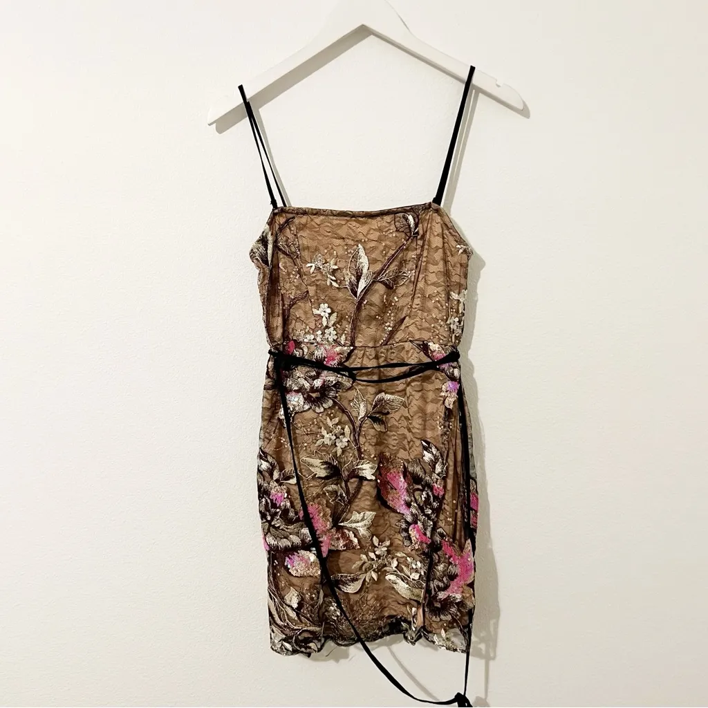 Free People Last Call Mini Dress Lace Sequin Size XS - Image 2