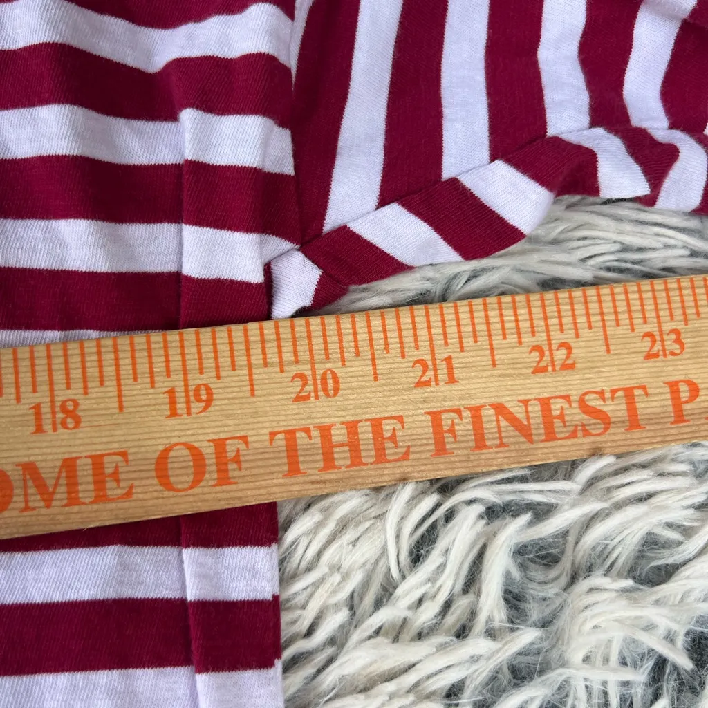 J. Crew Factory Women's Size Medium Long Sleeved Stripe T Shirt Red  White - Image 5