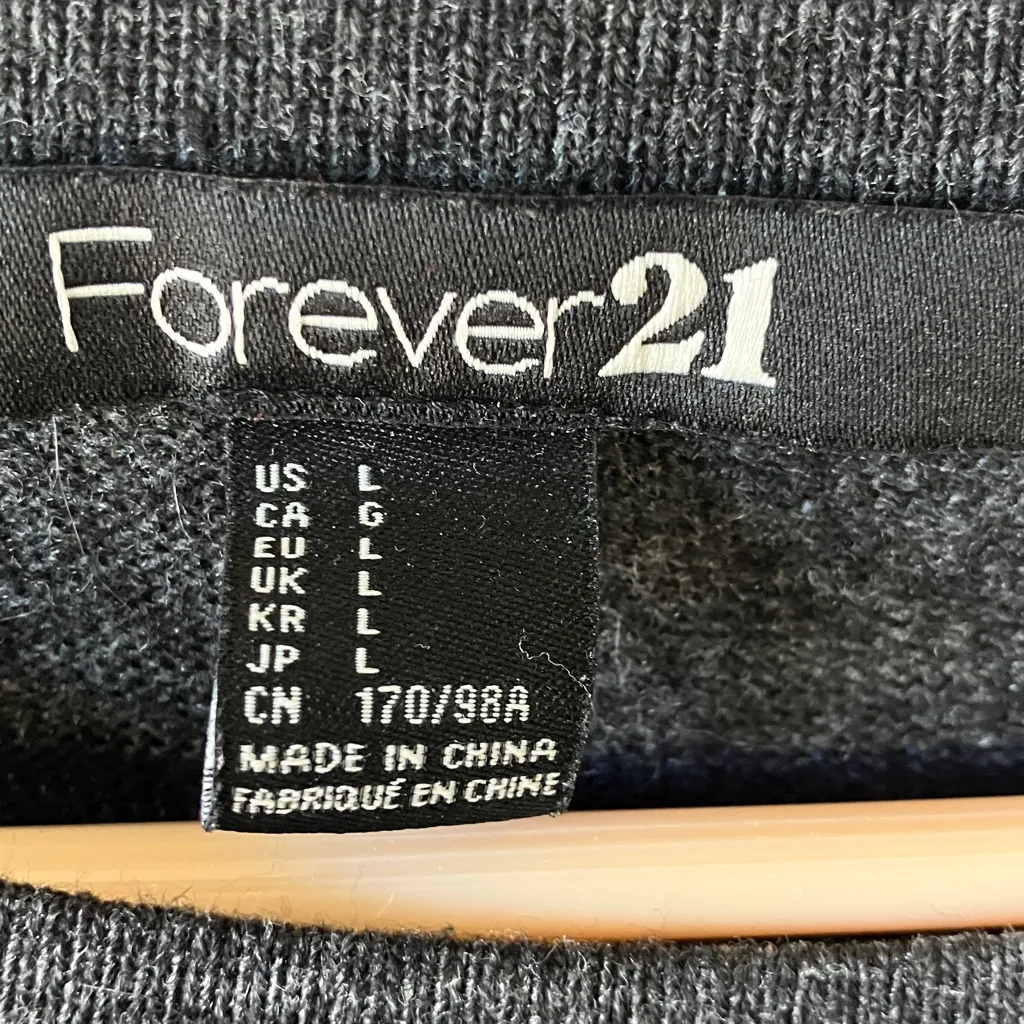 Forever 21  Charcoal Knit Top junior large - Image 2