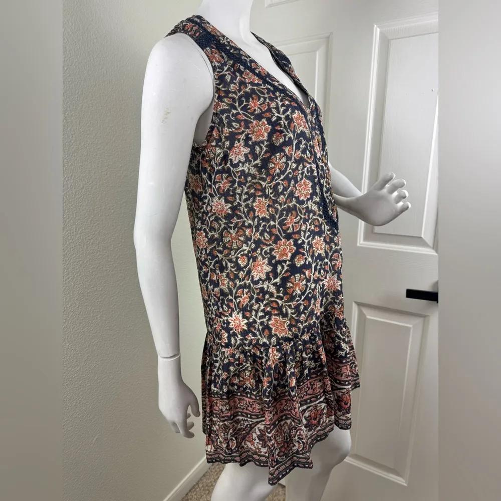 VERONICA BEARD
Leanna Sleeveless Ruffle Minidress In Moonlit Ocean Multi Small. - Image 7