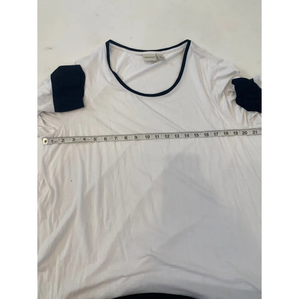 Zenergy by Chico’s Black & White Hallie Colorblock Knit Tunic EUC Sz 16 Stretch - Image 7