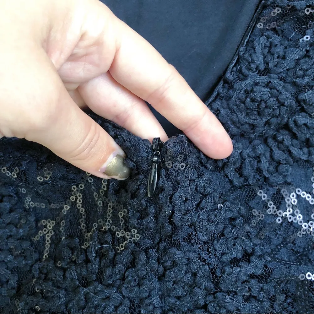 Dress The Population • Marcella Dress black lace & sequin sheath cap sleeve - Image 12