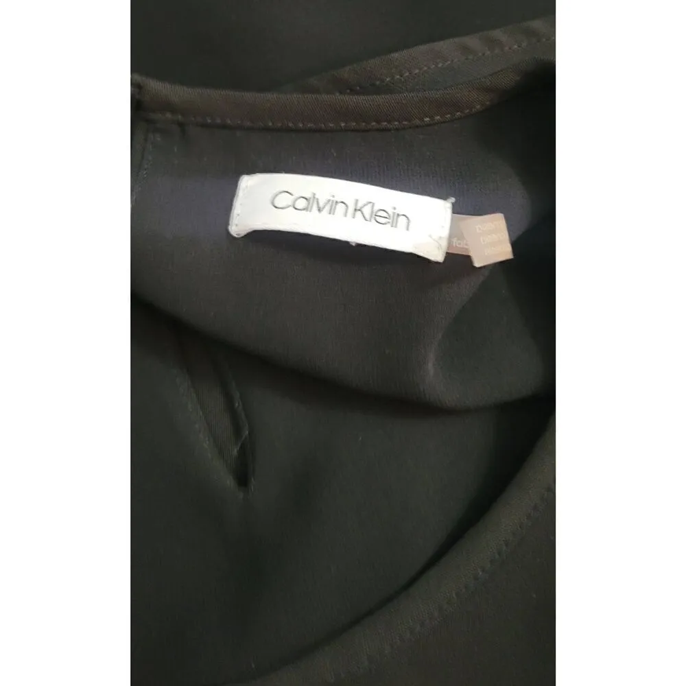 Calvin Klein Women's Black Sleeveless Tank Top Sz M Crew Neck Nautical Anchor Bu - Image 7