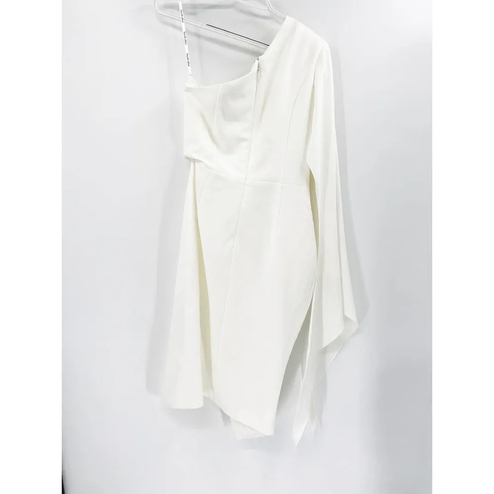Lavish Alice White One Shoulder Corset Mini Dress Size 8 - Image 4