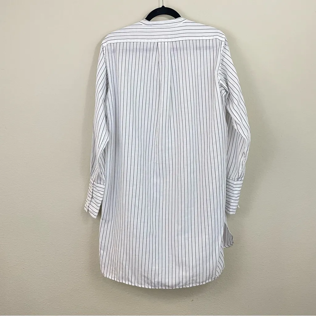 Nili Lotan Loria Tunic Striped Shirt Dress Linen - Image 10
