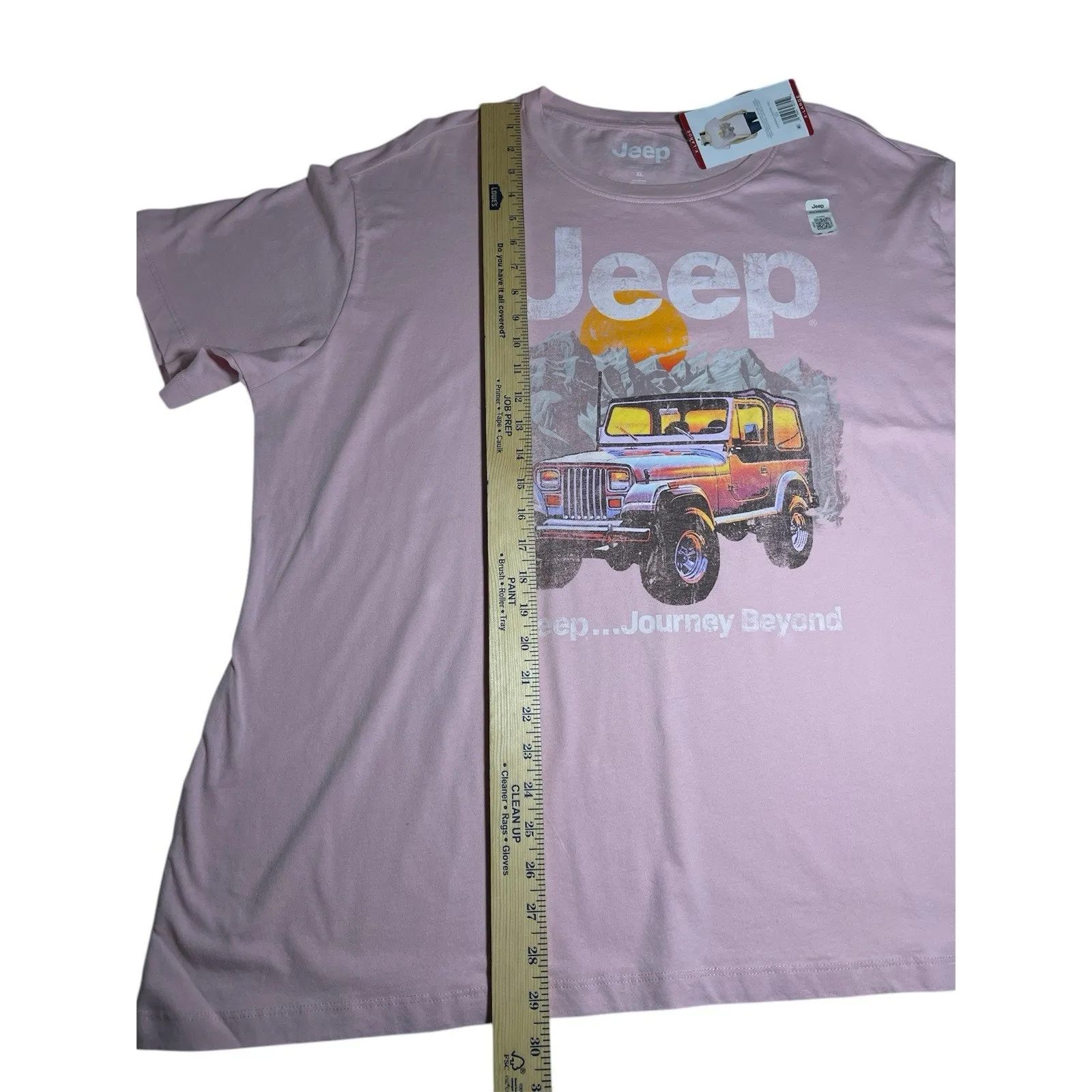 Women's Jeep Tee T-Shirt Pink Logo Size X-Large New! XL Journey Beyond S/S - Image 12