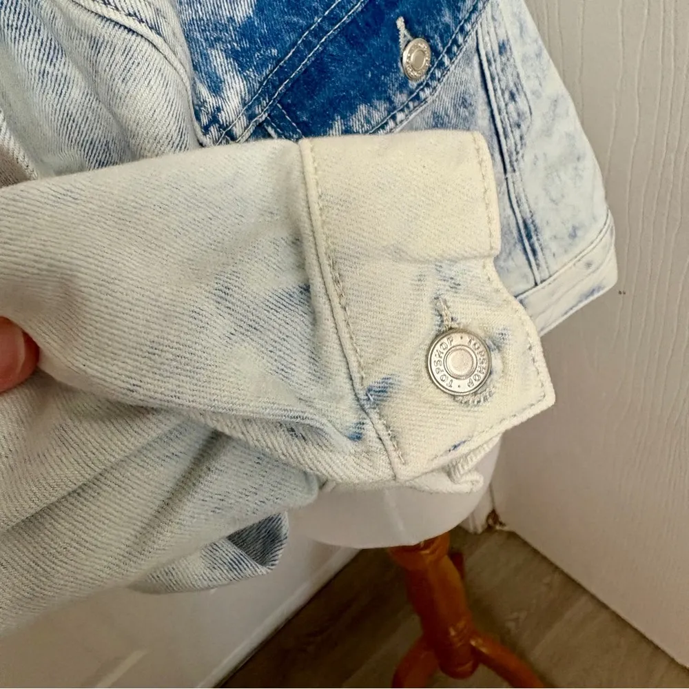 Topshop Denim Jacket Cropped Stonewashed - Image 4