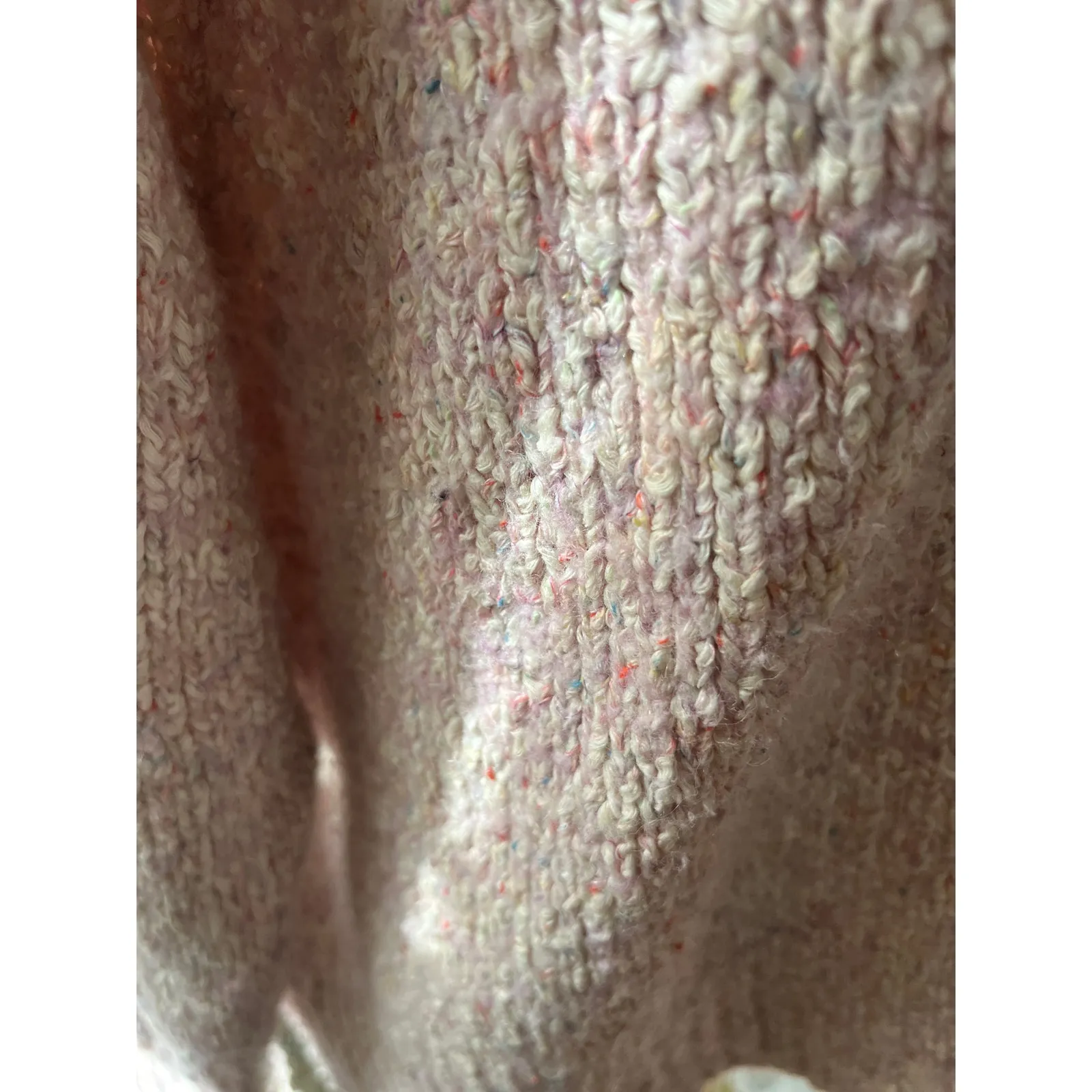 Anthropologie Sweater Small Pink Marled Knit Boxy Drop‎ Shoulder Pullover - Image 10
