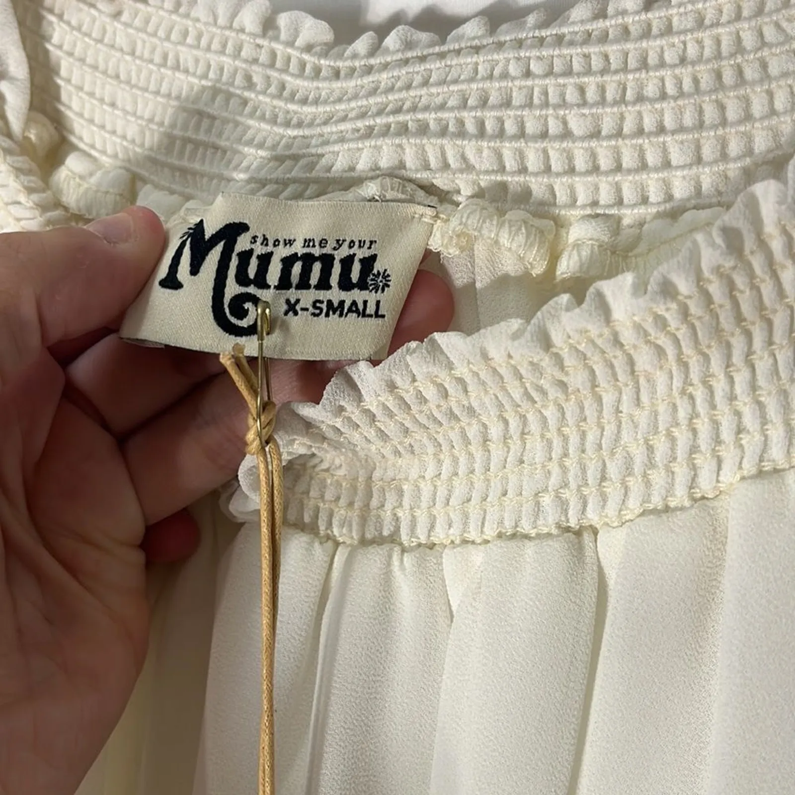 Show Me Your Mumu White Strapless Hacienda Maxi Dress XS Bridal Beach Wedding - Image 12