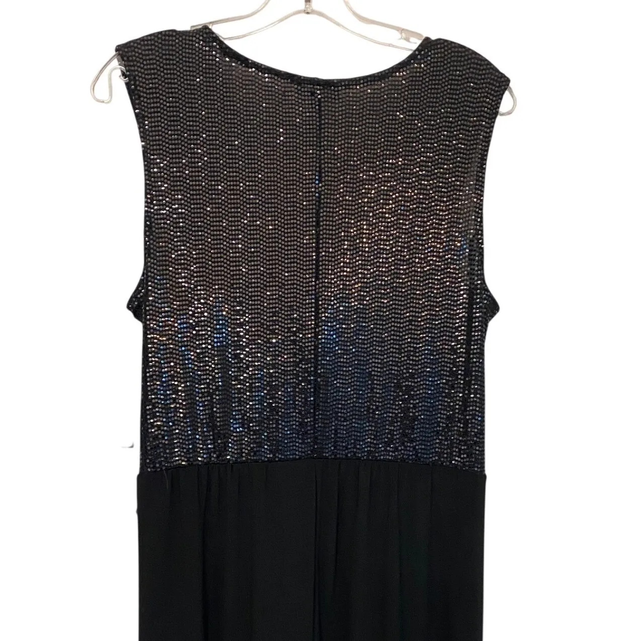 NYE Disco Bebe Sequined Sleeveless Wrap Jumpsuit Wide Leg Evening Formal L NWT - Image 12