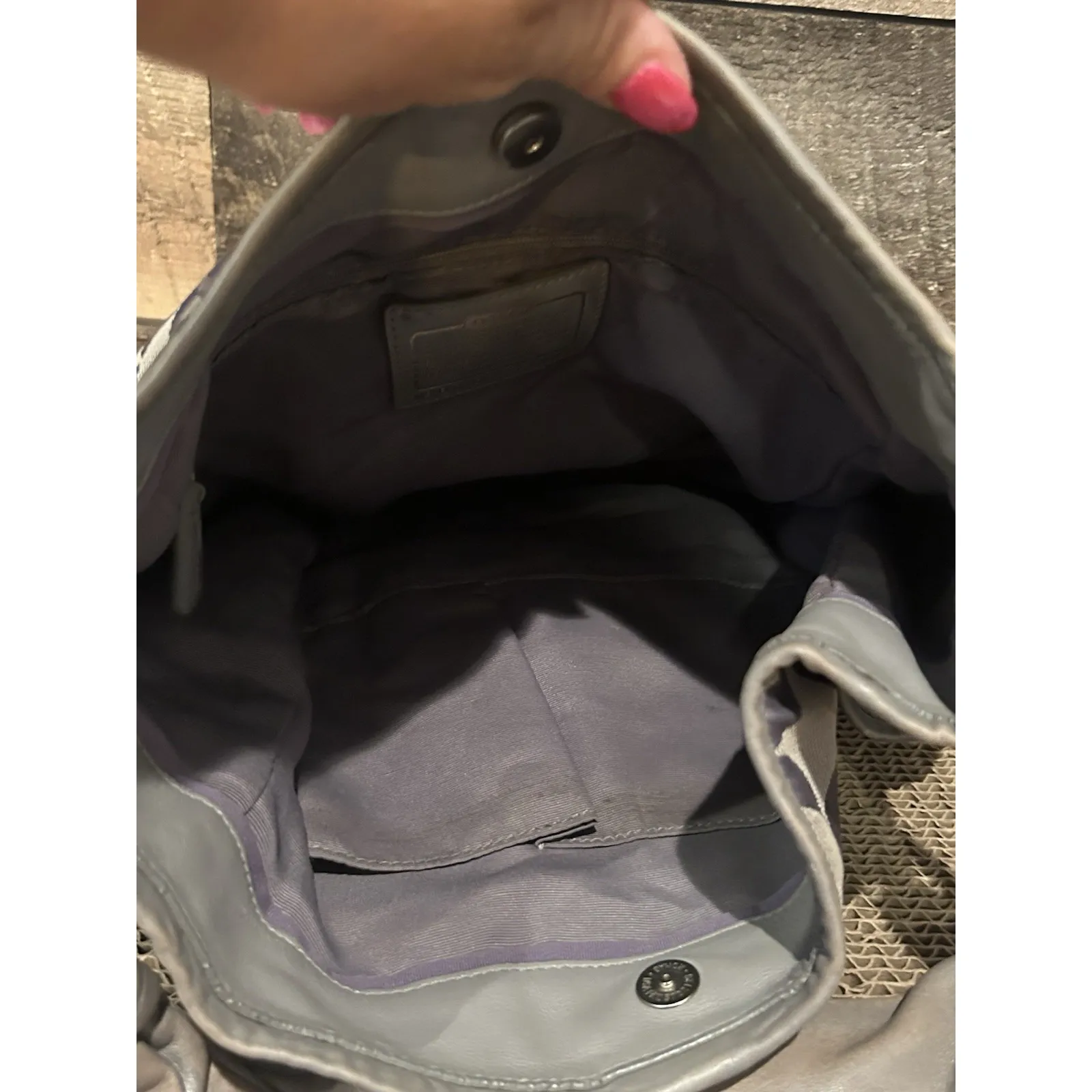 COACH Signature‎ Large Monogram Purple/gray Jacquard Canvas  Hobo Tote Bag 13427 - Image 8