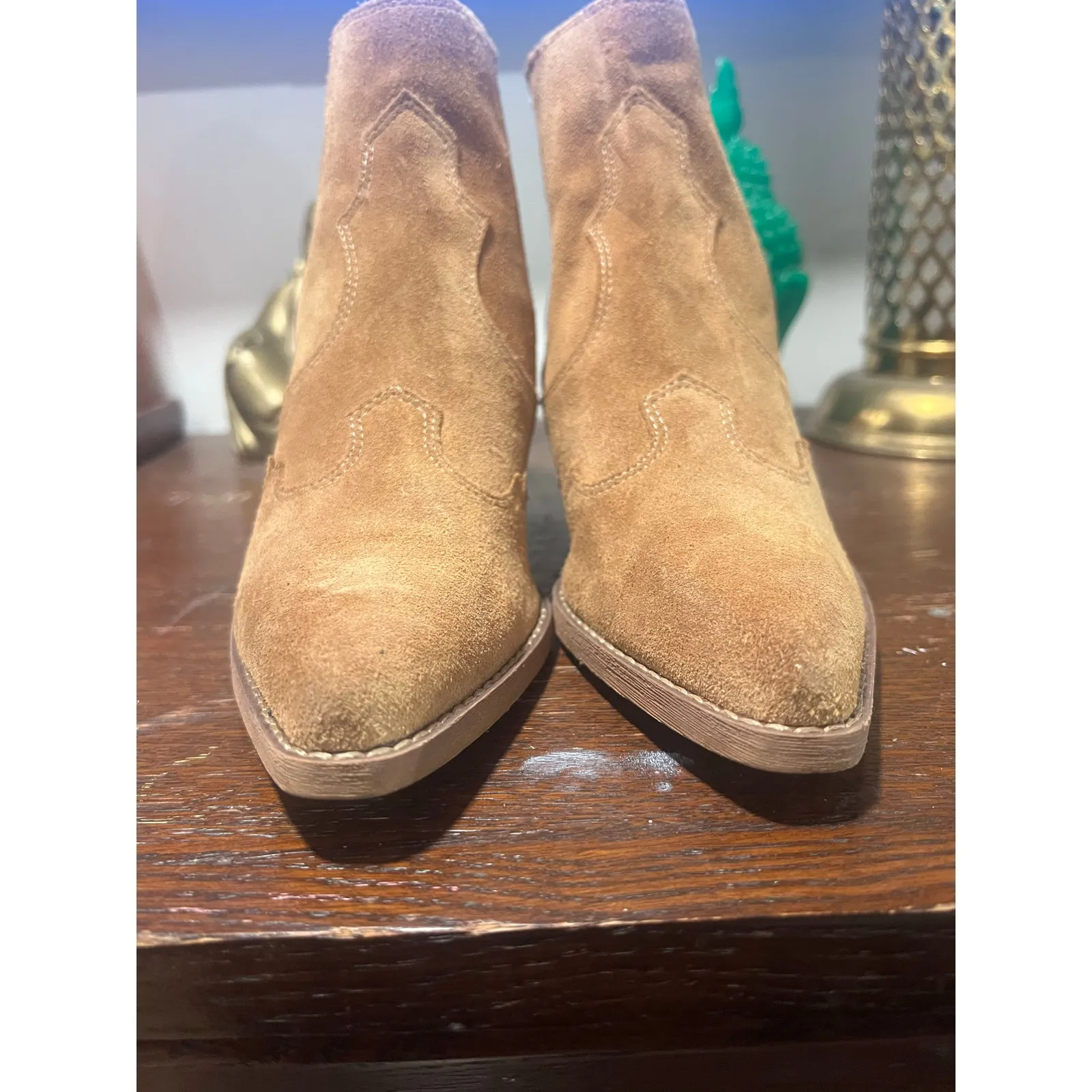 Same Edelman Western Tan Suede Leather boots 7 Festival Cowboy farm - Image 5