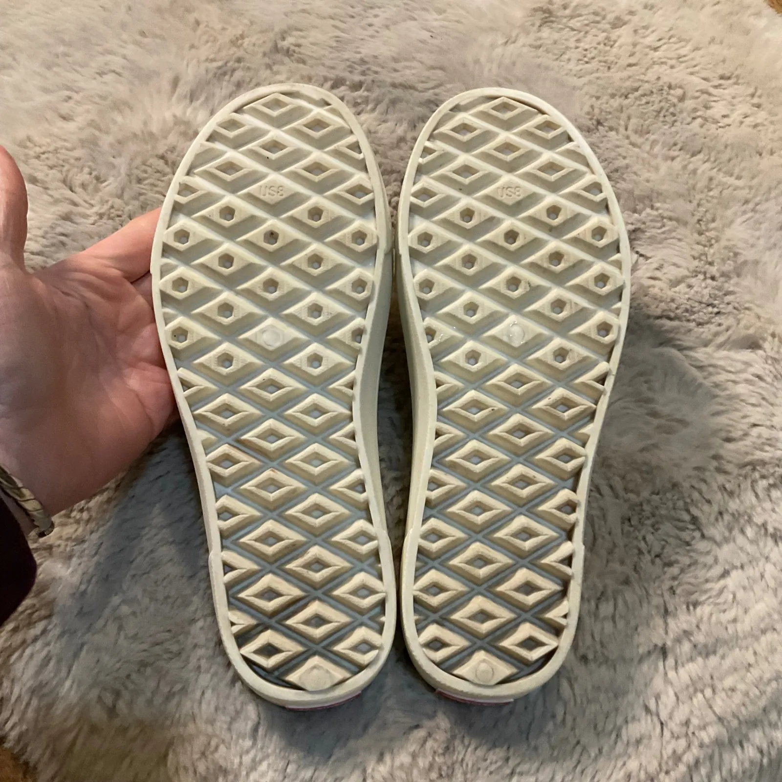 Vans Slip On Mule TRK Shoes Size 8 White Marshmallow Rubber - Image 6