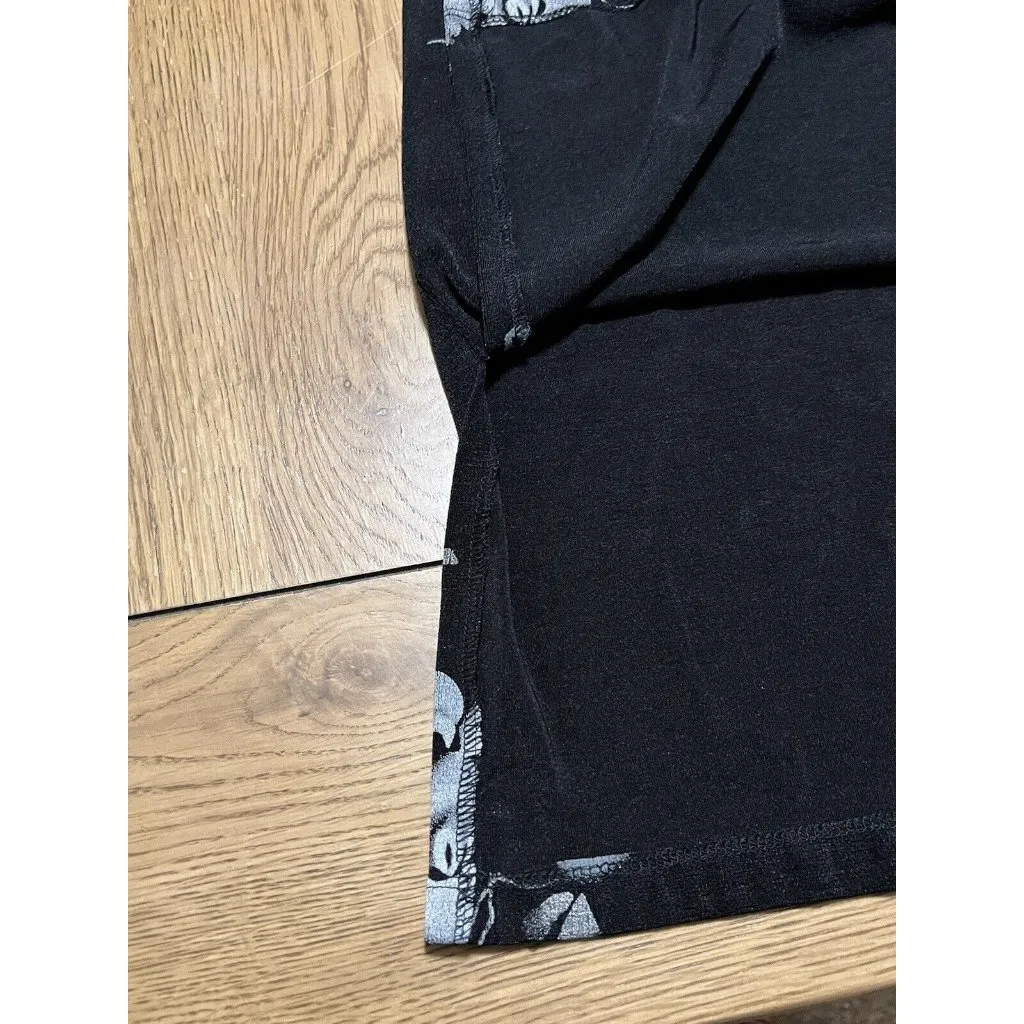 Vintage 90's Y2K Floral Midi Dress Black La Belle Size Large Made‎ In USA - Image 8