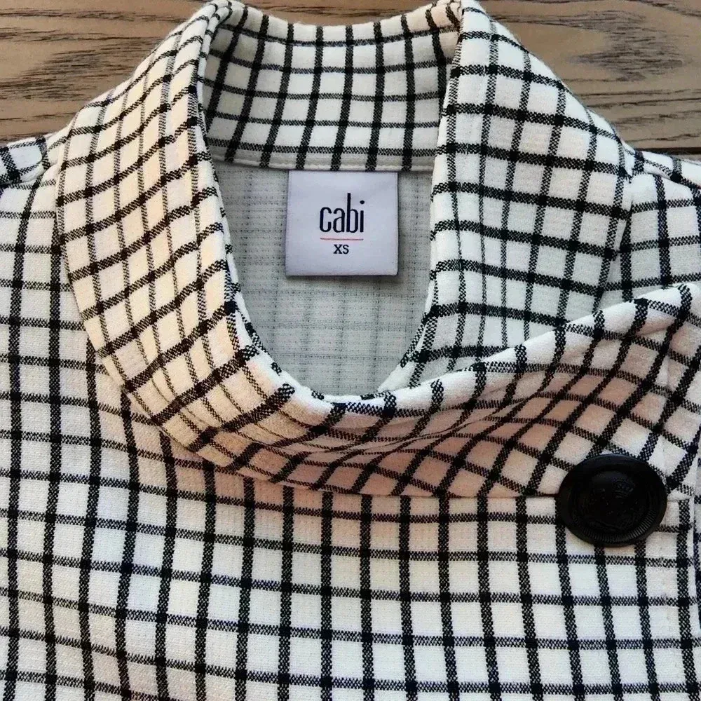 CAbi women's Windowpane Jacket Black and White XSmall Checkered - Image 13